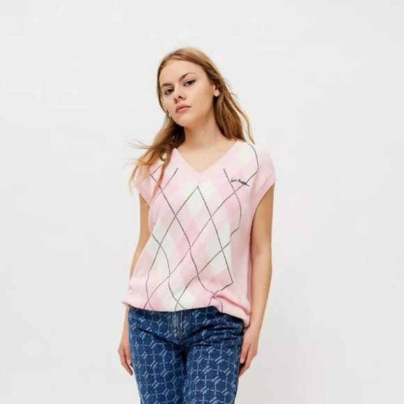 iets frans… Argyle Boyfriend Sweater Vest - Picture 4 of 4